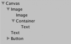 UI elements parented to a canvas object